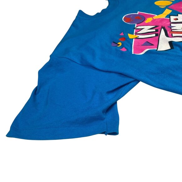Vintage Hanes XL 90s "In Tune" Graphic TShirt Single Stitch Blue Retro Style - Picture 10 of 16